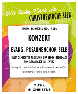 Posaunenchor-Konzert am 19.10. 19 Uhr