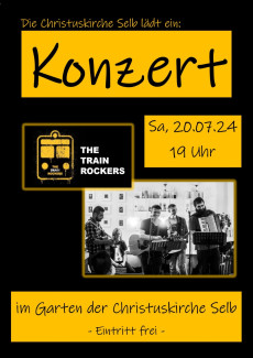 Plakat in Schwarz und Dunkelgelb mit Bandfoto